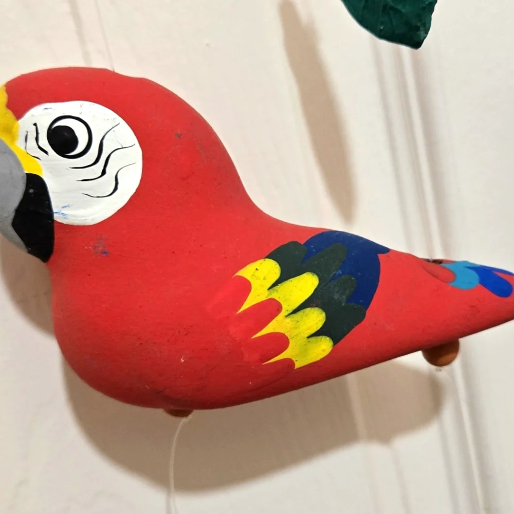 Clay Bird Mobile Wall Hanging From Costa Rica - Picture 4 of 6